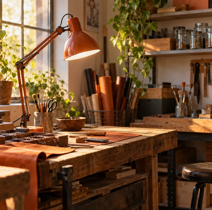 Illustration of owner-operated businesses equipment and workspace