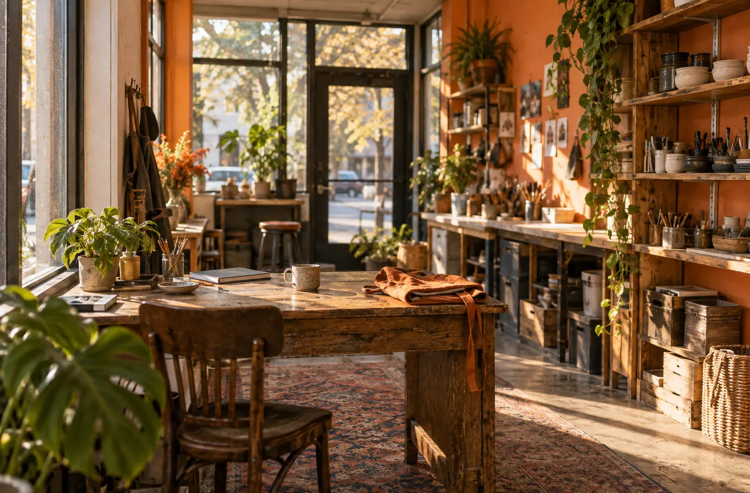Illustration of owner-operated businesses and their working space